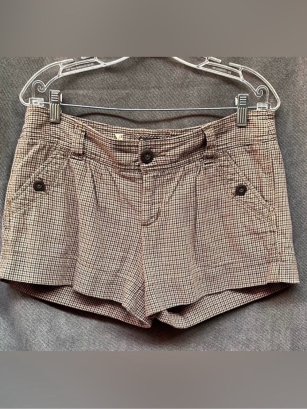 Low rise houndstooth shorts pleats preppy women’s 8 American Eagle Y2k